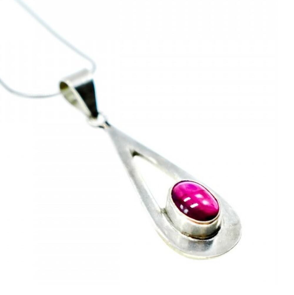 925 Sterling Silver Garnet Pyrope Chain With Pendant